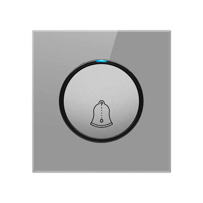 Tempered Glass Switch-B-1 Doorbell switch-Grey